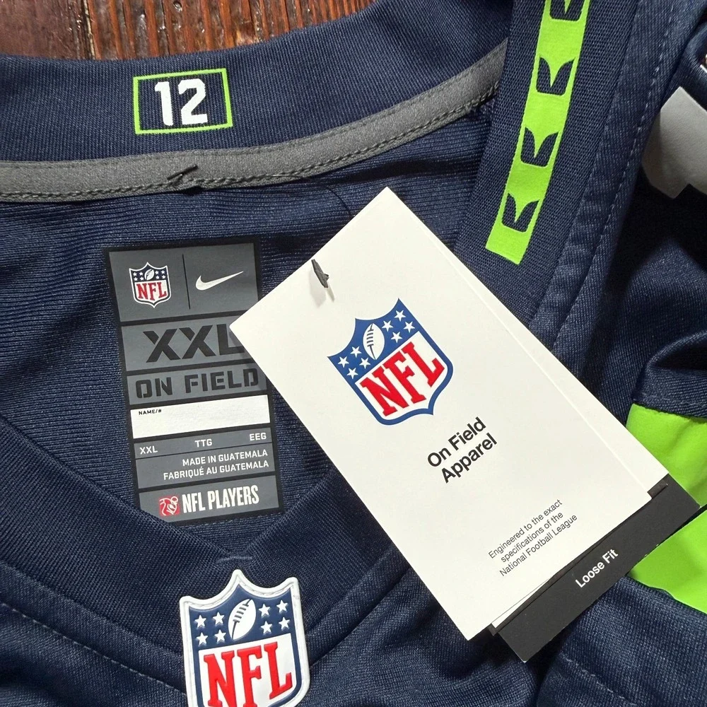 DK METCALF Seattle Seahawks Nike On Field Dri-Fit Blue NFL Jersey‎ Size 2XL